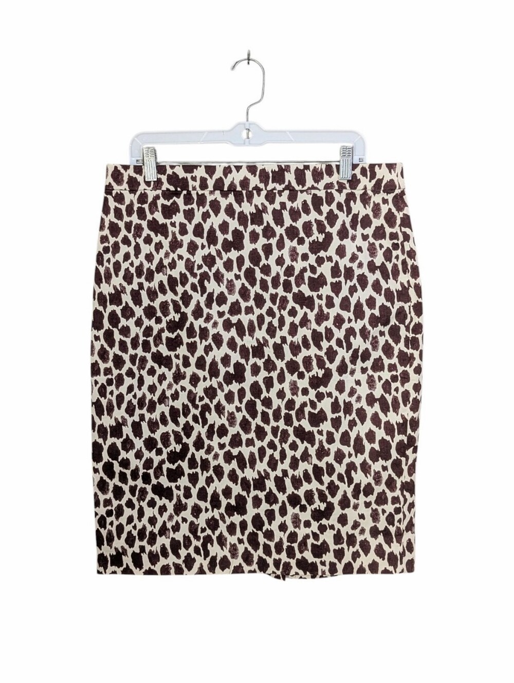 NWT J. Crew Giraffe Print Straight Pencil Skirt Size 12 Tan Brown Office Career
